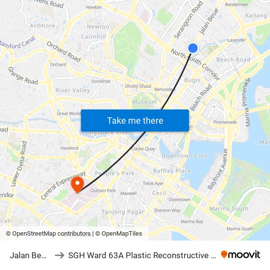 Jalan Besar (DT22) to SGH Ward 63A Plastic Reconstructive Aesthetic Surgery/ Eye Surgery map