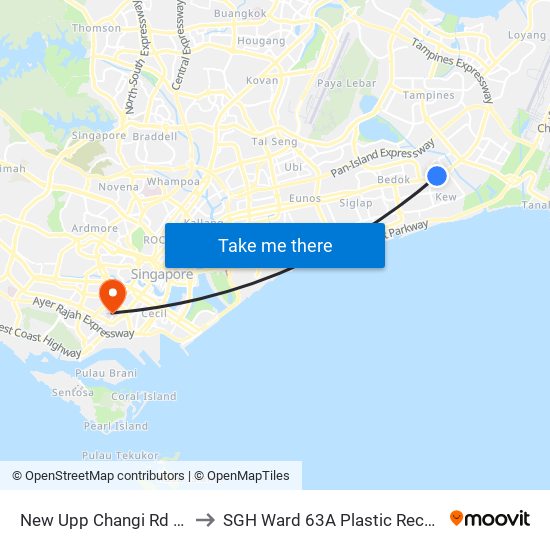 New Upp Changi Rd - Tanah Merah Stn Exit A (85099) to SGH Ward 63A Plastic Reconstructive Aesthetic Surgery/ Eye Surgery map