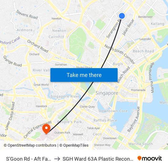 S'Goon Rd - Aft Farrer Pk Stn Exit G (07211) to SGH Ward 63A Plastic Reconstructive Aesthetic Surgery/ Eye Surgery map