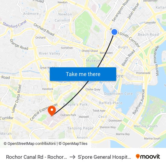 Rochor Canal Rd - Rochor Stn (07531) to S'pore General Hospital (Ward 63) map