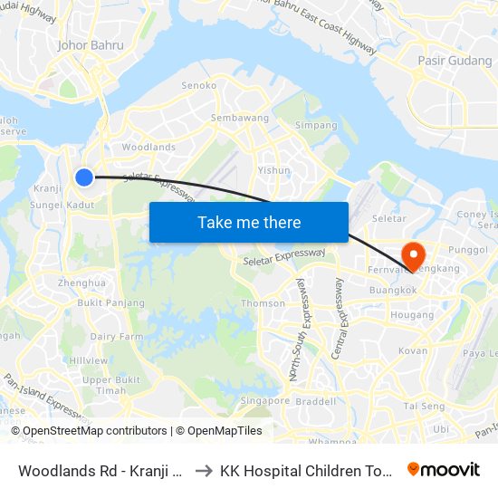 Woodlands Rd - Kranji Stn (45139) to KK Hospital Children Tower Ward 85 map