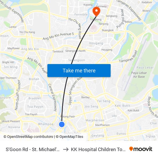 S'Goon Rd - St. Michael's Pl (60161) to KK Hospital Children Tower Ward 85 map