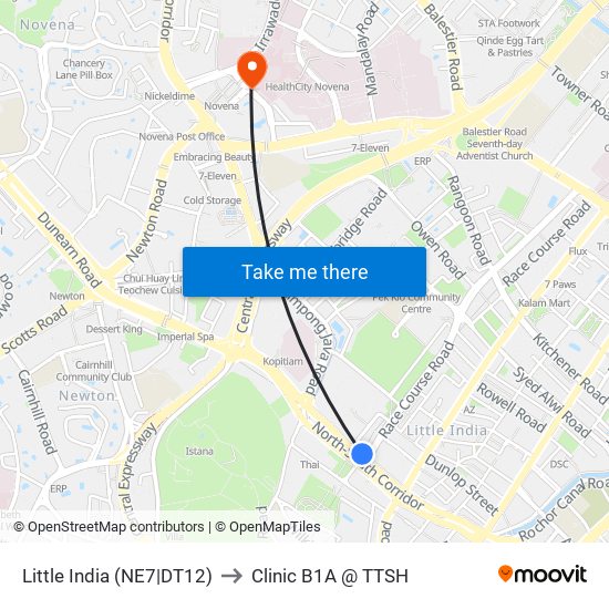 Little India (NE7|DT12) to Clinic B1A @ TTSH map