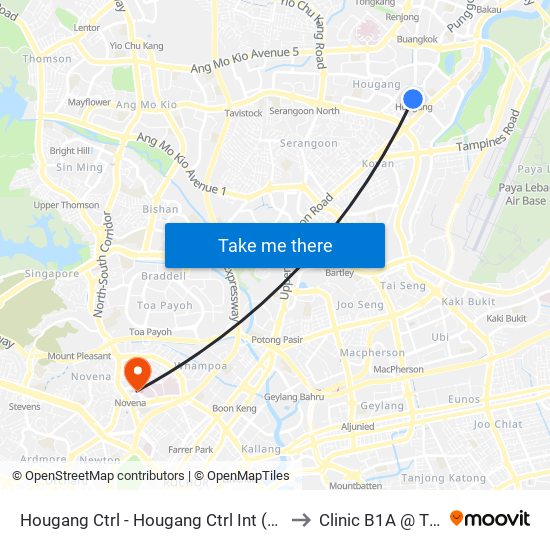 Hougang Ctrl - Hougang Ctrl Int (64009) to Clinic B1A @ TTSH map