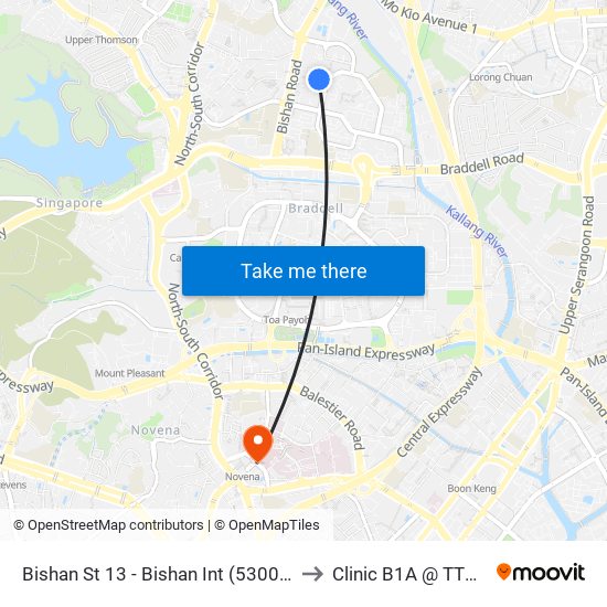 Bishan St 13 - Bishan Int (53009) to Clinic B1A @ TTSH map