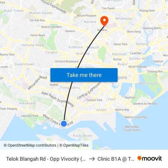 Telok Blangah Rd - Opp Vivocity (14119) to Clinic B1A @ TTSH map