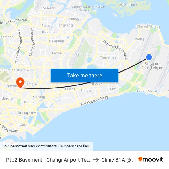 Ptb2 Basement - Changi Airport Ter 2 (95129) to Clinic B1A @ TTSH map