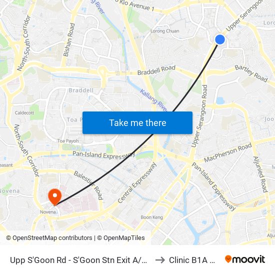 Upp S'Goon Rd - S'Goon Stn Exit A/Blk 413 (62139) to Clinic B1A @ TTSH map