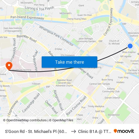 S'Goon Rd - St. Michael's Pl (60161) to Clinic B1A @ TTSH map