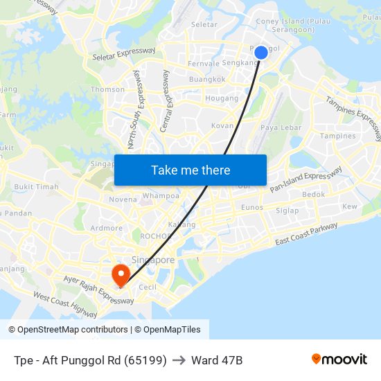 Tpe -  Aft Punggol Rd (65199) to Ward 47B map