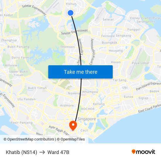 Khatib (NS14) to Ward 47B map