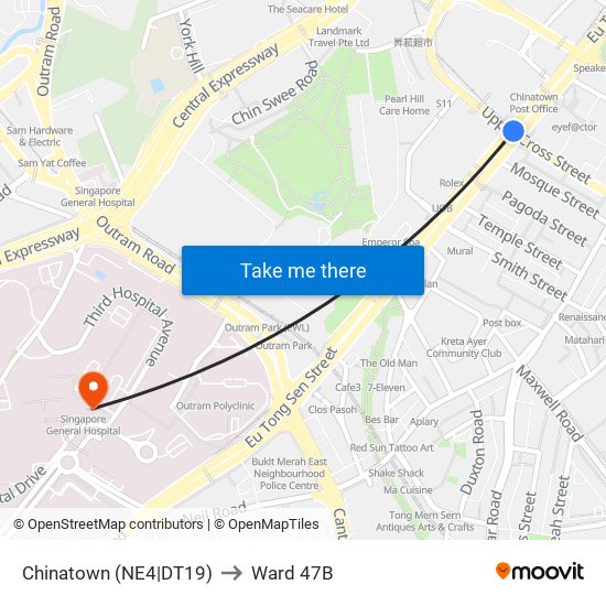 Chinatown (NE4|DT19) to Ward 47B map