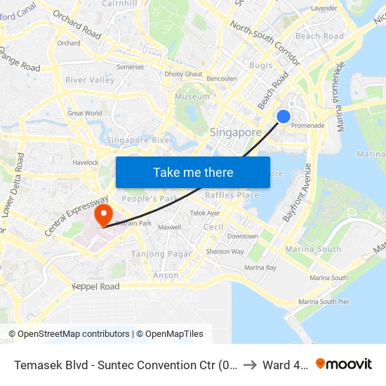 Temasek Blvd - Suntec Convention Ctr (02151) to Ward 47B map