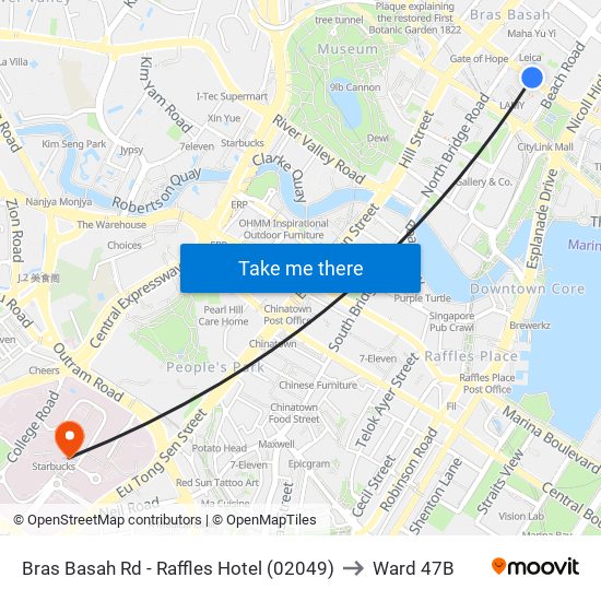 Bras Basah Rd - Raffles Hotel (02049) to Ward 47B map