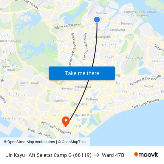 Jln Kayu - Aft Seletar Camp G (68119) to Ward 47B map