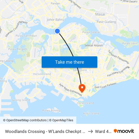 Woodlands Crossing - W'Lands Checkpt (46109) to Ward 47B map