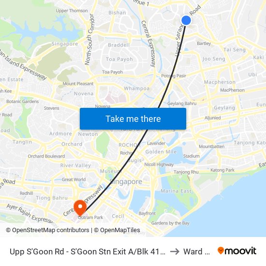 Upp S'Goon Rd - S'Goon Stn Exit A/Blk 413 (62139) to Ward 47B map