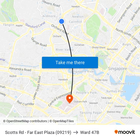 Scotts Rd - Far East Plaza (09219) to Ward 47B map