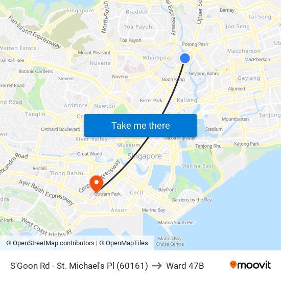 S'Goon Rd - St. Michael's Pl (60161) to Ward 47B map