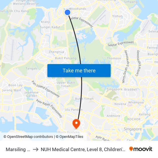 Marsiling (NS8) to NUH Medical Centre, Level 8, Children's Cancer Centre. map