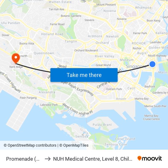 Promenade (CC4|DT15) to NUH Medical Centre, Level 8, Children's Cancer Centre. map