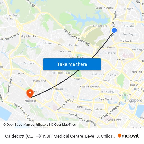 Caldecott (Cc17|Te9) to NUH Medical Centre, Level 8, Children's Cancer Centre. map