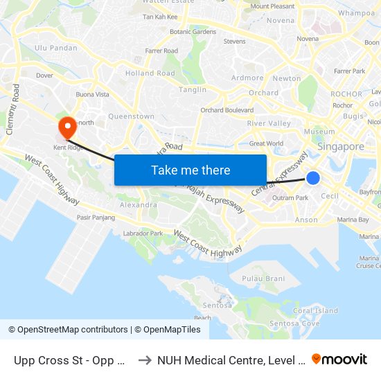 Upp Cross St - Opp Hong Lim Cplx (05131) to NUH Medical Centre, Level 8, Children's Cancer Centre. map