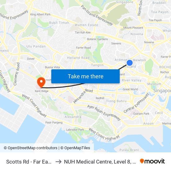 Scotts Rd - Far East Plaza (09219) to NUH Medical Centre, Level 8, Children's Cancer Centre. map