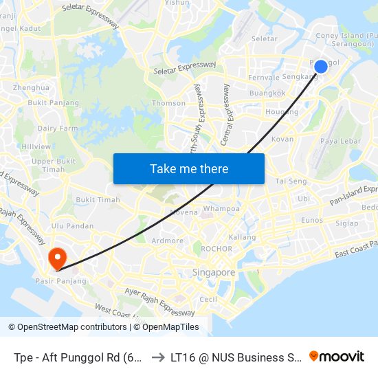 Tpe -  Aft Punggol Rd (65199) to LT16 @ NUS Business School map