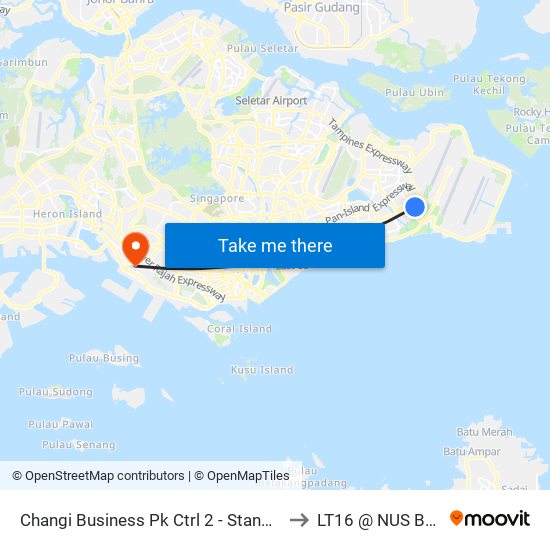 Changi Business Pk Ctrl 2 - Standard Chartered Bank (96371) to LT16 @ NUS Business School map