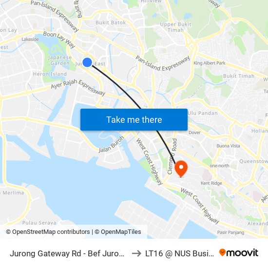 Jurong Gateway Rd - Bef Jurong East Stn (28211) to LT16 @ NUS Business School map