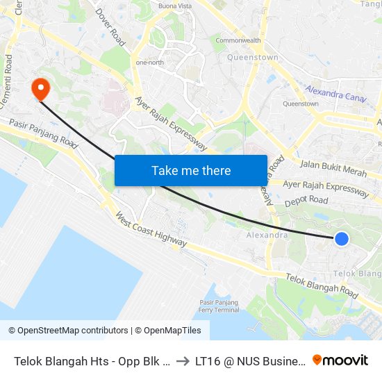 Telok Blangah Hts - Opp Blk 70b (14331) to LT16 @ NUS Business School map