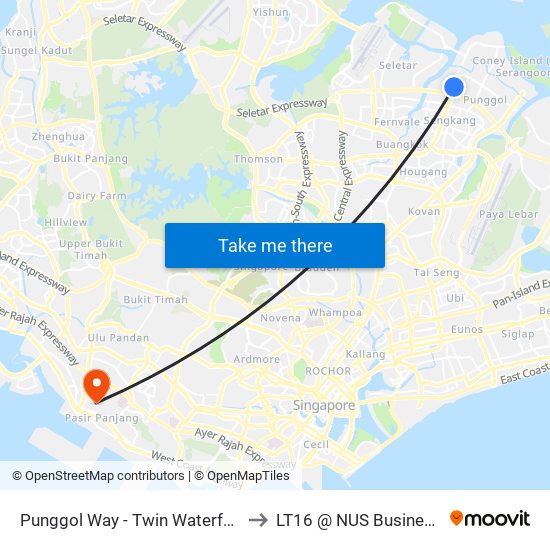 Punggol Way - Twin Waterfalls (65431) to LT16 @ NUS Business School map