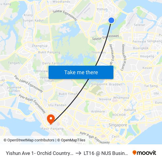 Yishun Ave 1- Orchid Country Club (59749) to LT16 @ NUS Business School map