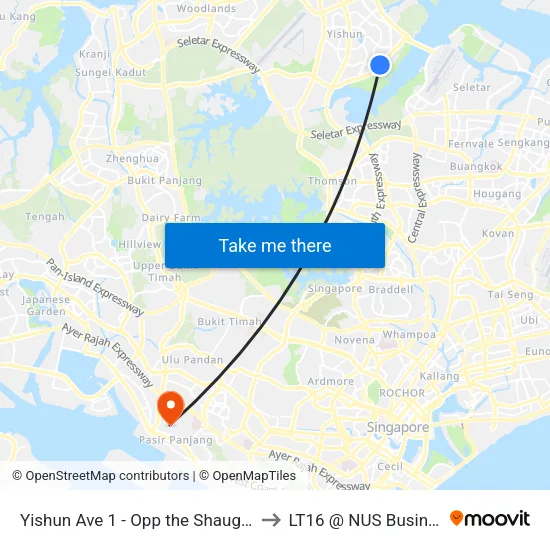 Yishun Ave 1 - Opp the Shaughnessy (59751) to LT16 @ NUS Business School map