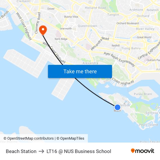 Beach Station to LT16 @ NUS Business School map