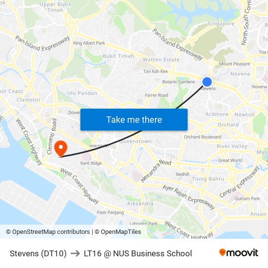 Stevens (DT10) to LT16 @ NUS Business School map