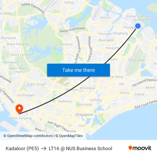 Kadaloor (PE5) to LT16 @ NUS Business School map