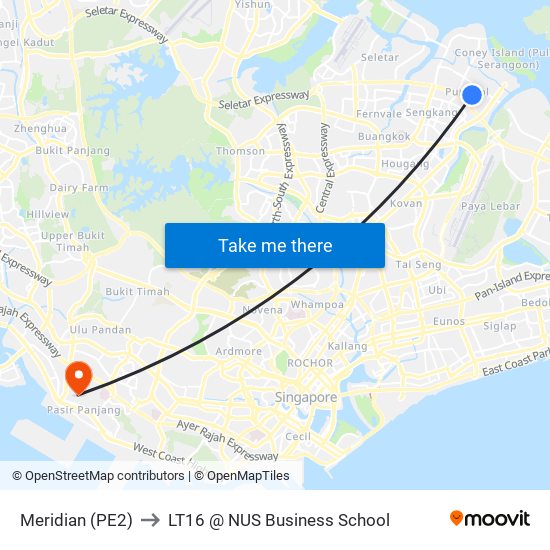 Meridian (PE2) to LT16 @ NUS Business School map