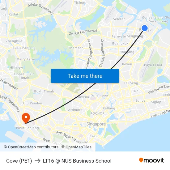 Cove (PE1) to LT16 @ NUS Business School map