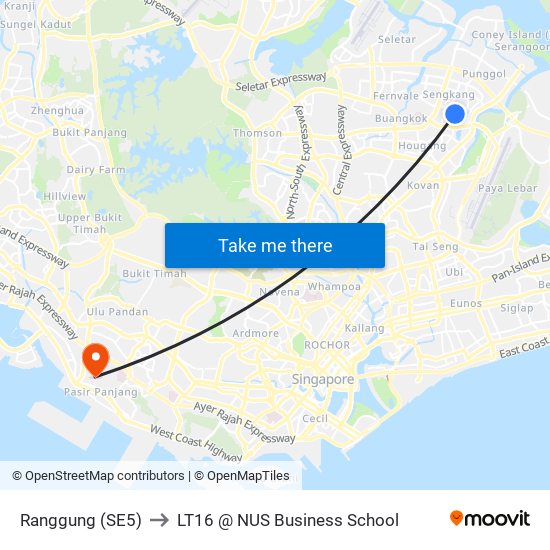 Ranggung (SE5) to LT16 @ NUS Business School map