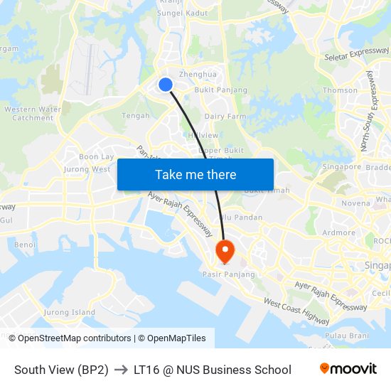 South View (BP2) to LT16 @ NUS Business School map