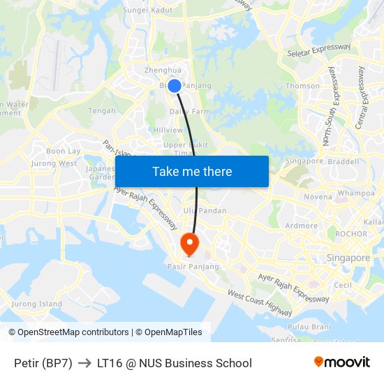 Petir (BP7) to LT16 @ NUS Business School map