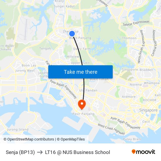 Senja (BP13) to LT16 @ NUS Business School map