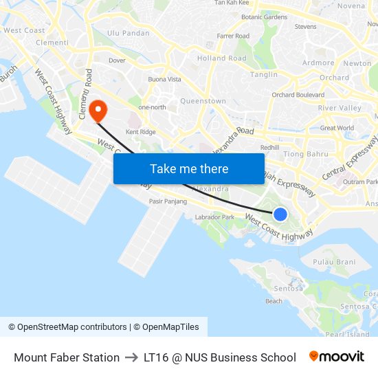 Mount Faber Station to LT16 @ NUS Business School map