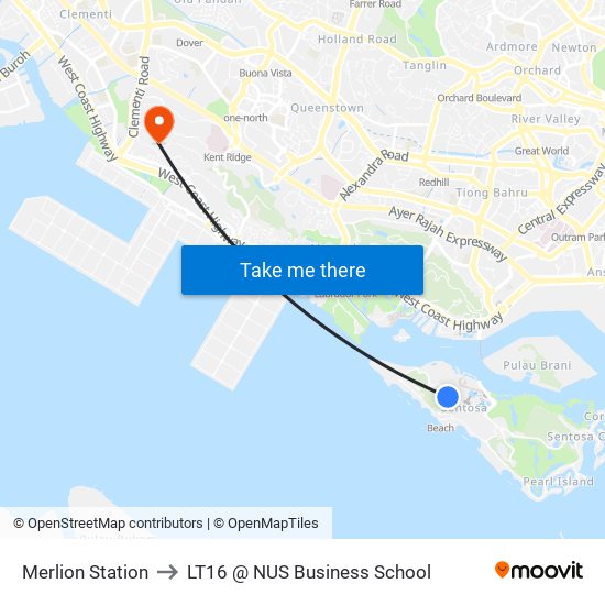 Merlion Station to LT16 @ NUS Business School map