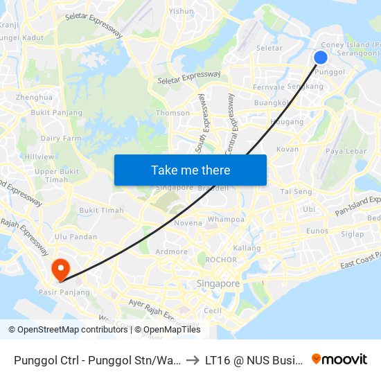 Punggol Ctrl - Punggol Stn/Waterway Pt (65251) to LT16 @ NUS Business School map
