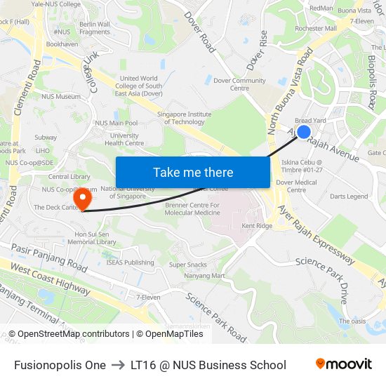 Fusionopolis One to LT16 @ NUS Business School map