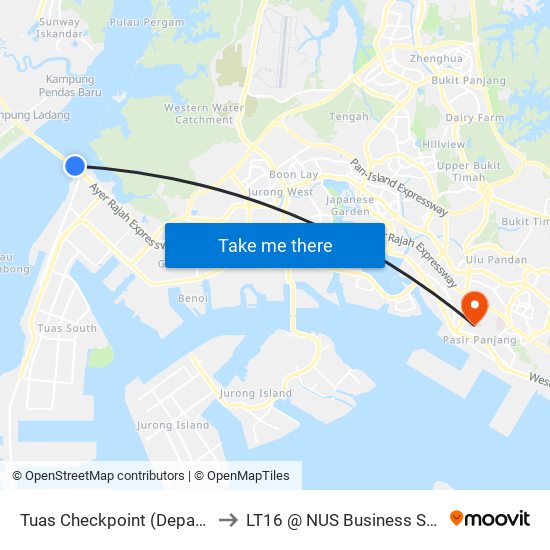 Tuas Checkpoint (Departure) to LT16 @ NUS Business School map