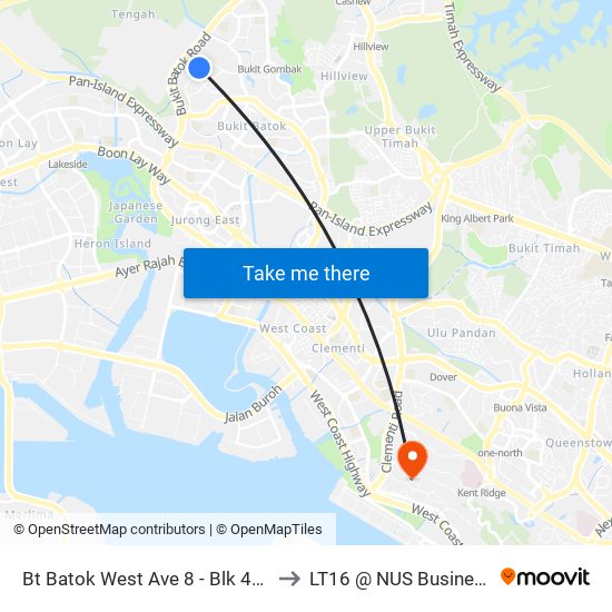 Bt Batok West Ave 8 - Blk 438a (40361) to LT16 @ NUS Business School map